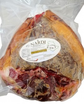 Prosciutto disossato PRESSATO, 8Kg sottovuoto artigianale-allevato in Italia-stag. 16 mesi Alta Norcineria-Prosciuttificio Nardi