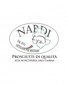 Prosciutto con osso e zampa, 10Kg artigianale-confezione regalo -stagionato 15-16 mesi Alta Norcineria - Prosciuttificio Nardi A